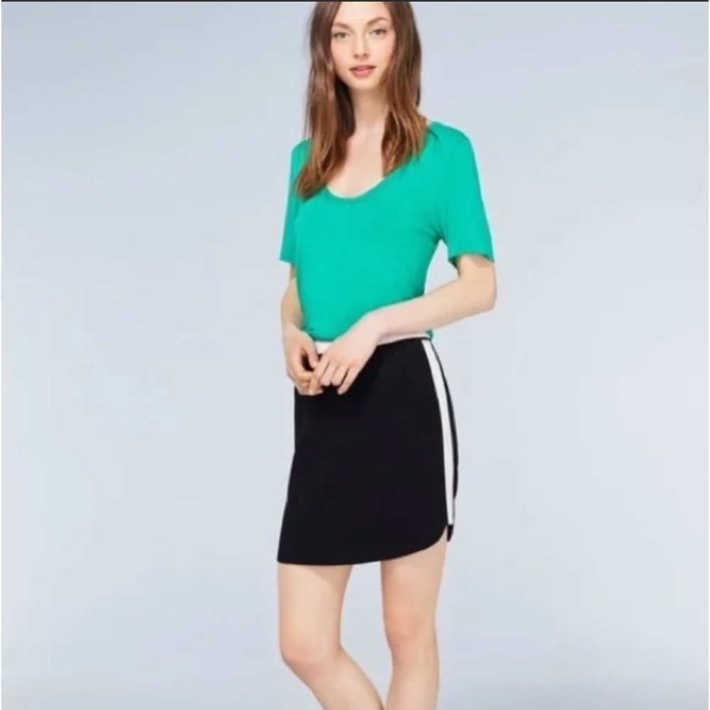ARITZIA Babaton Tyler Mini Skirt Black with Side Stripe